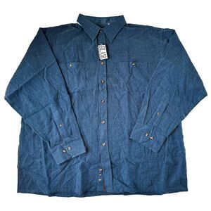 John Blair Size 2XL Mens Blue Long Sleeve Shirt w Pockets NWT